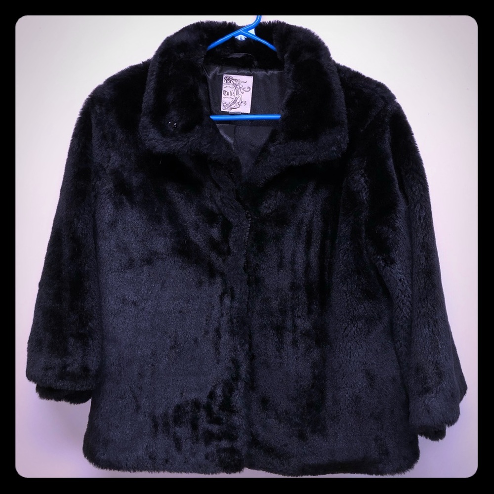 Faux Fur 3/4 Sleeve Jacket